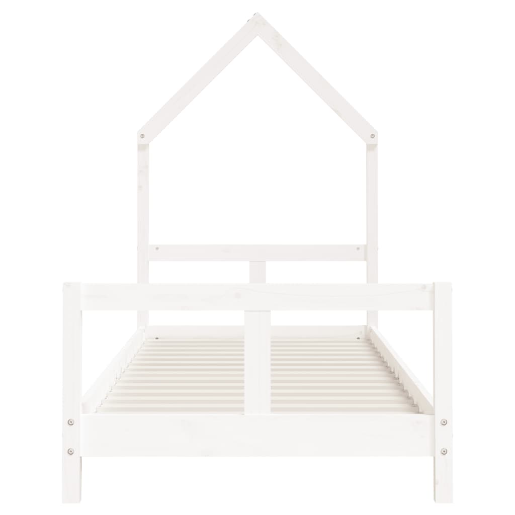 Kinderbedframe 80x200 cm massief grenenhout wit