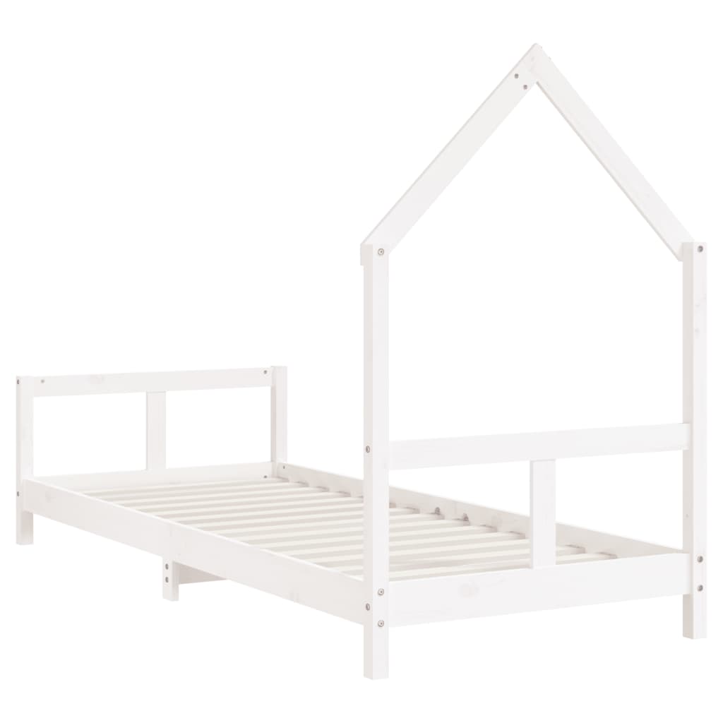Kinderbedframe 80x200 cm massief grenenhout wit