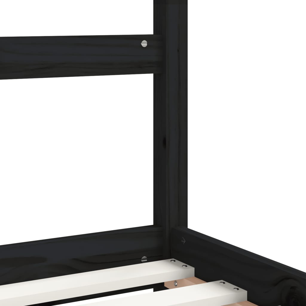 Kinderbedframe 90x200 cm massief grenenhout zwart