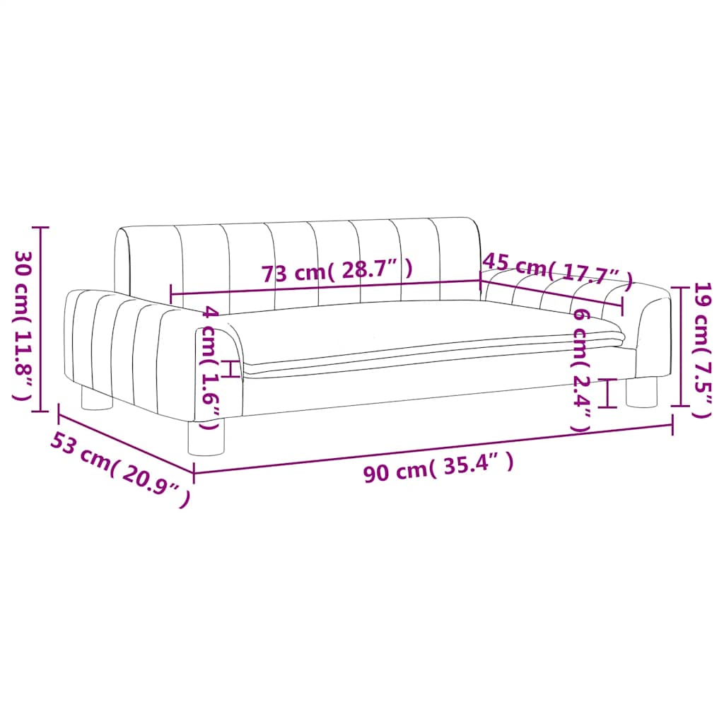 Kinderbank 90x53x30 cm stof donkergrijs