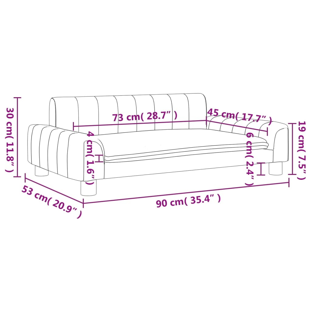 Kinderbank 90x53x30 cm stof bruin