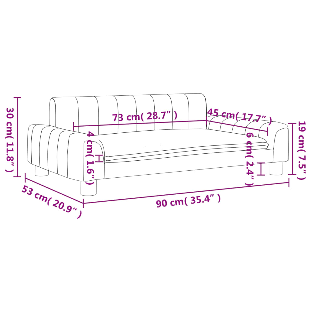 Kinderbank 90x53x30 cm stof zwart