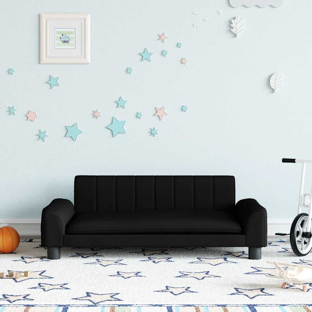 Kinderbank 90x53x30 cm stof zwart
