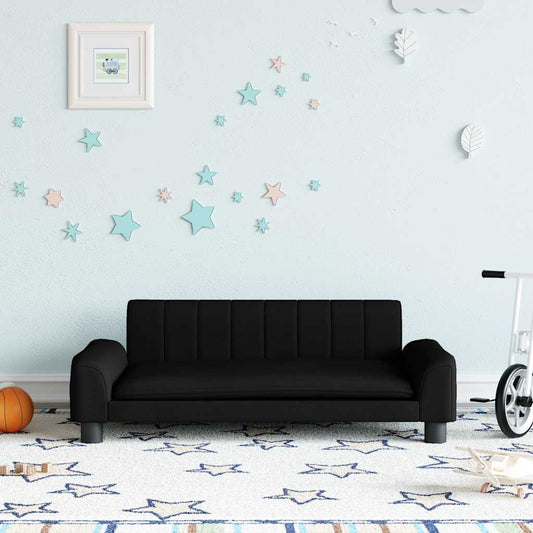 Kinderbank 90x53x30 cm stof zwart
