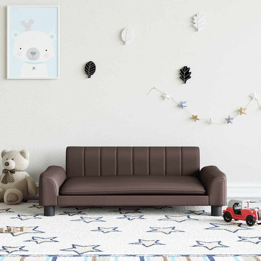 Kinderbank 90x53x30 cm kunstleer bruin