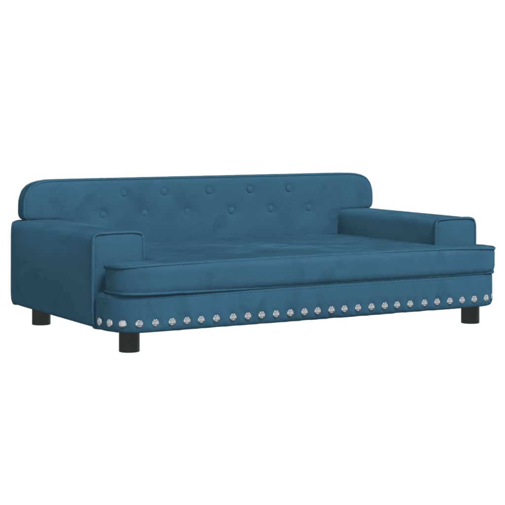 Kinderbank 90x53x30 cm fluweel blauw