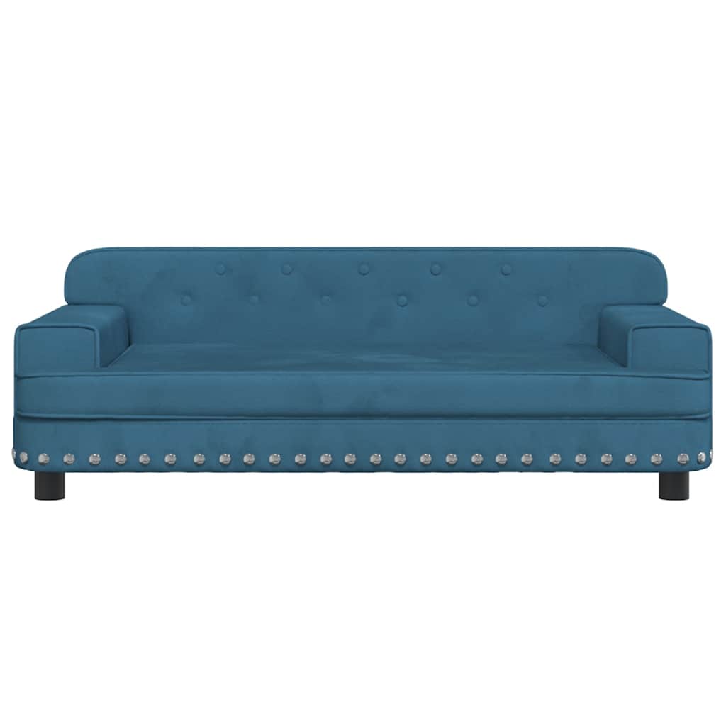 Kinderbank 90x53x30 cm fluweel blauw