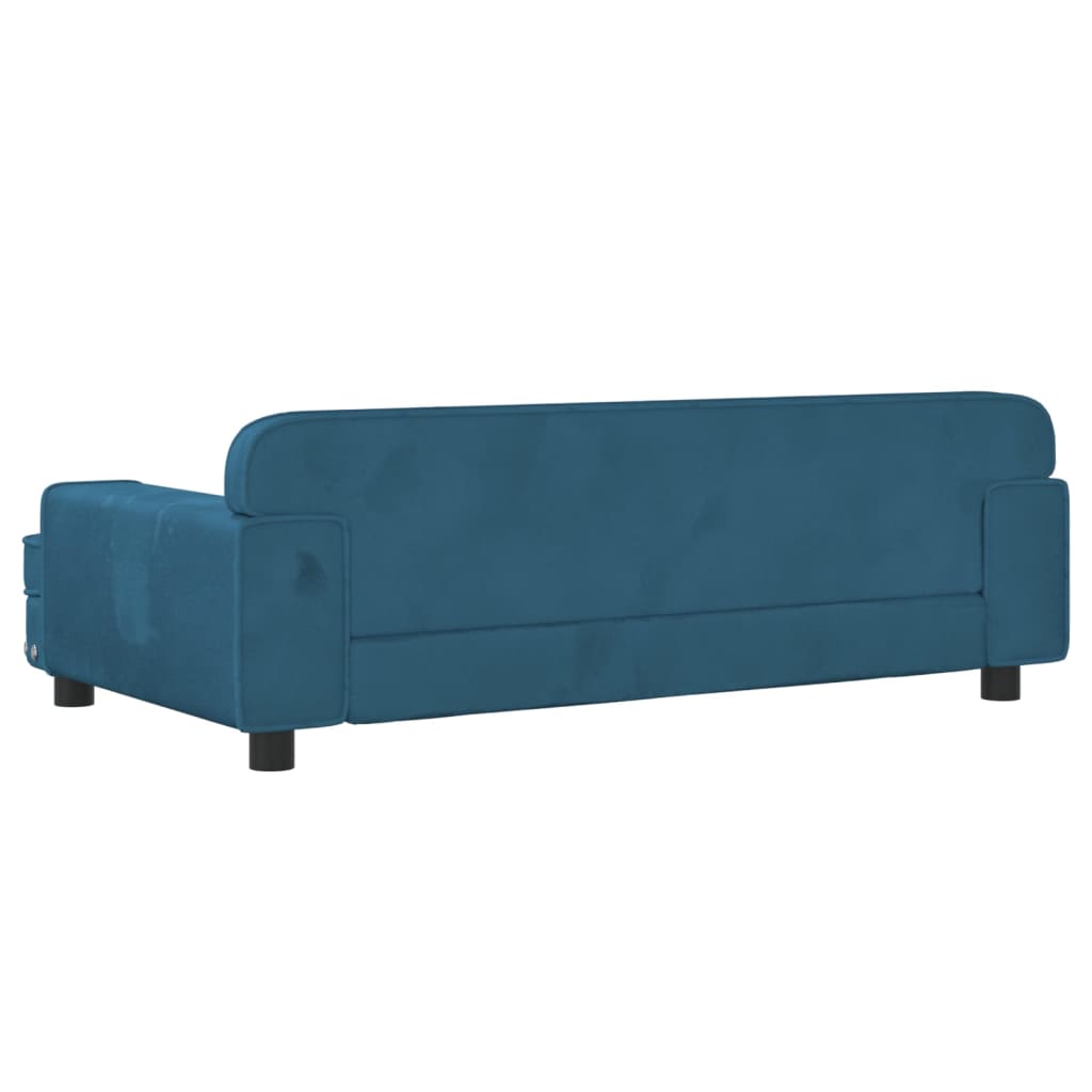 Kinderbank 90x53x30 cm fluweel blauw