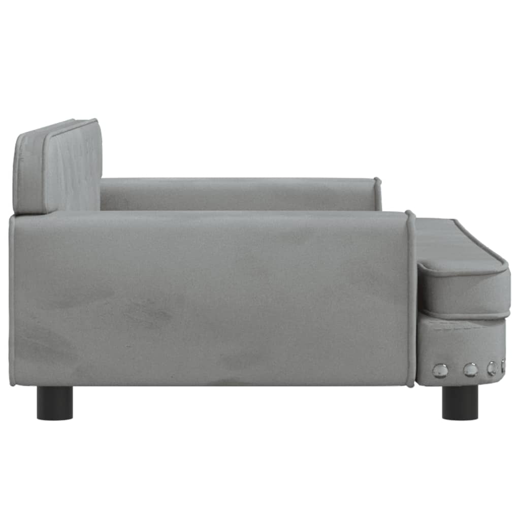 Kinderbank 90x53x30 cm fluweel lichtgrijs