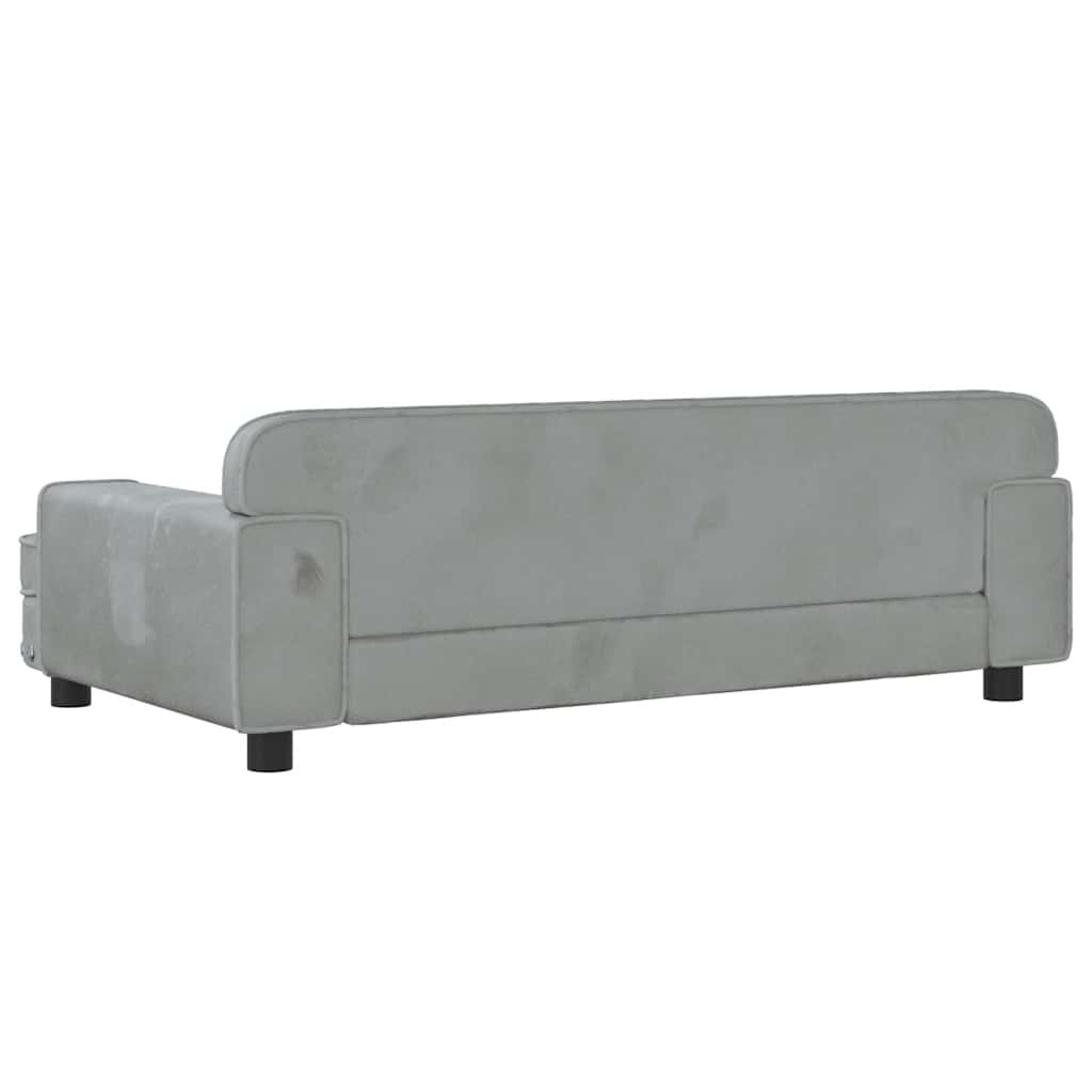 Kinderbank 90x53x30 cm fluweel lichtgrijs