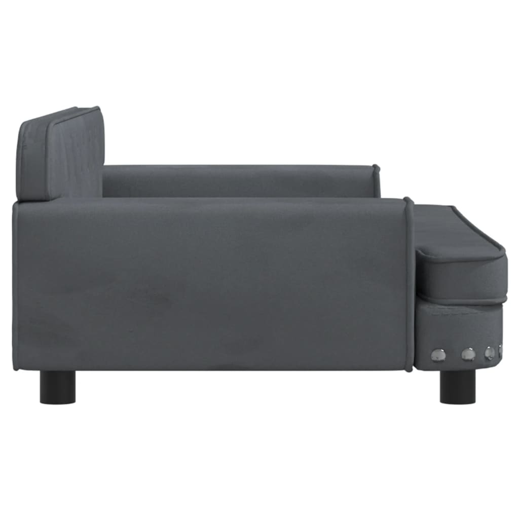 Kinderbank 90x53x30 cm fluweel donkergrijs