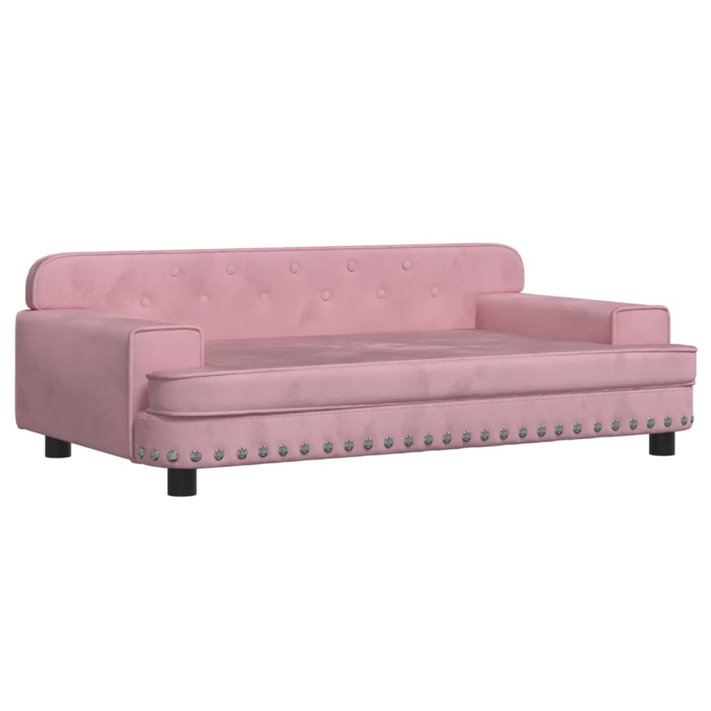 Kinderbank 90x53x30 cm fluweel roze