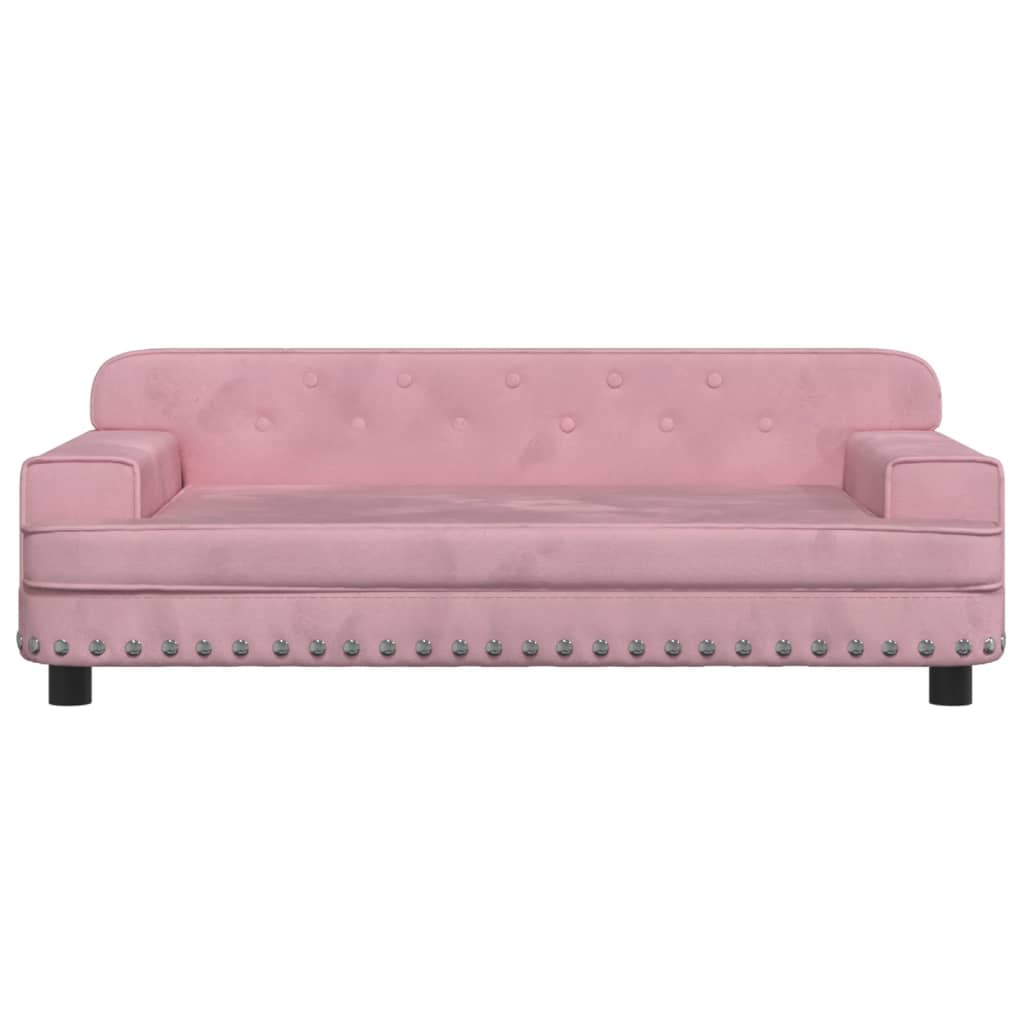 Kinderbank 90x53x30 cm fluweel roze