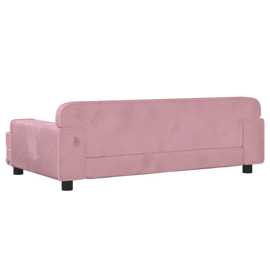 Kinderbank 90x53x30 cm fluweel roze