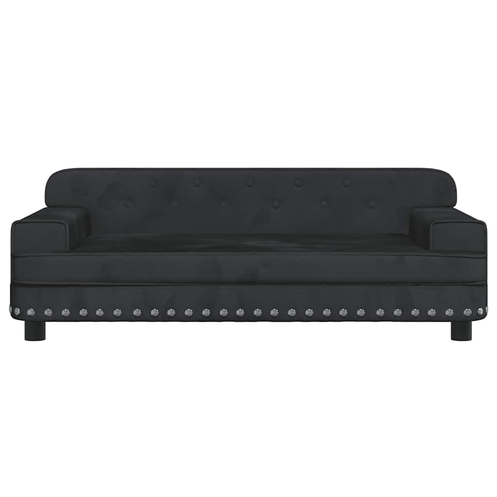 Kinderbank 90x53x30 cm fluweel zwart