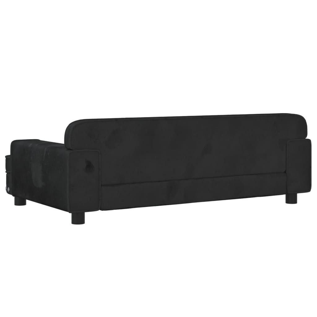 Kinderbank 90x53x30 cm fluweel zwart
