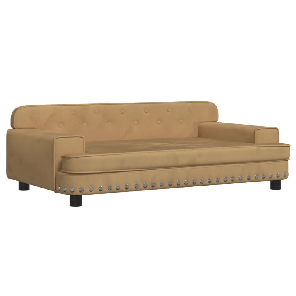 Kinderbank 90x53x30 cm fluweel bruin