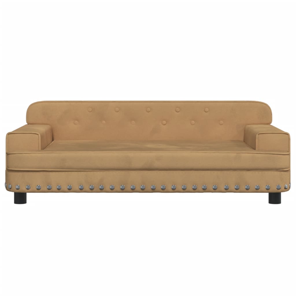 Kinderbank 90x53x30 cm fluweel bruin