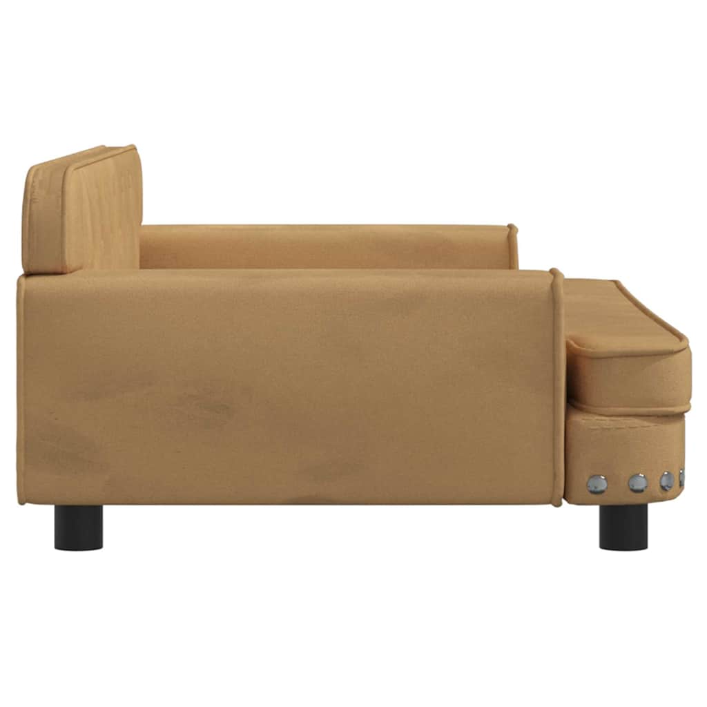 Kinderbank 90x53x30 cm fluweel bruin