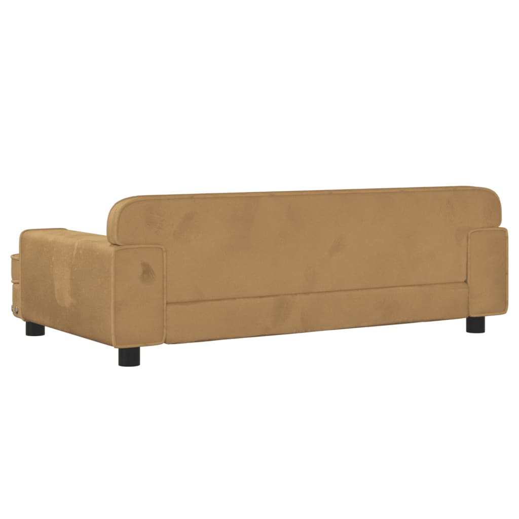 Kinderbank 90x53x30 cm fluweel bruin