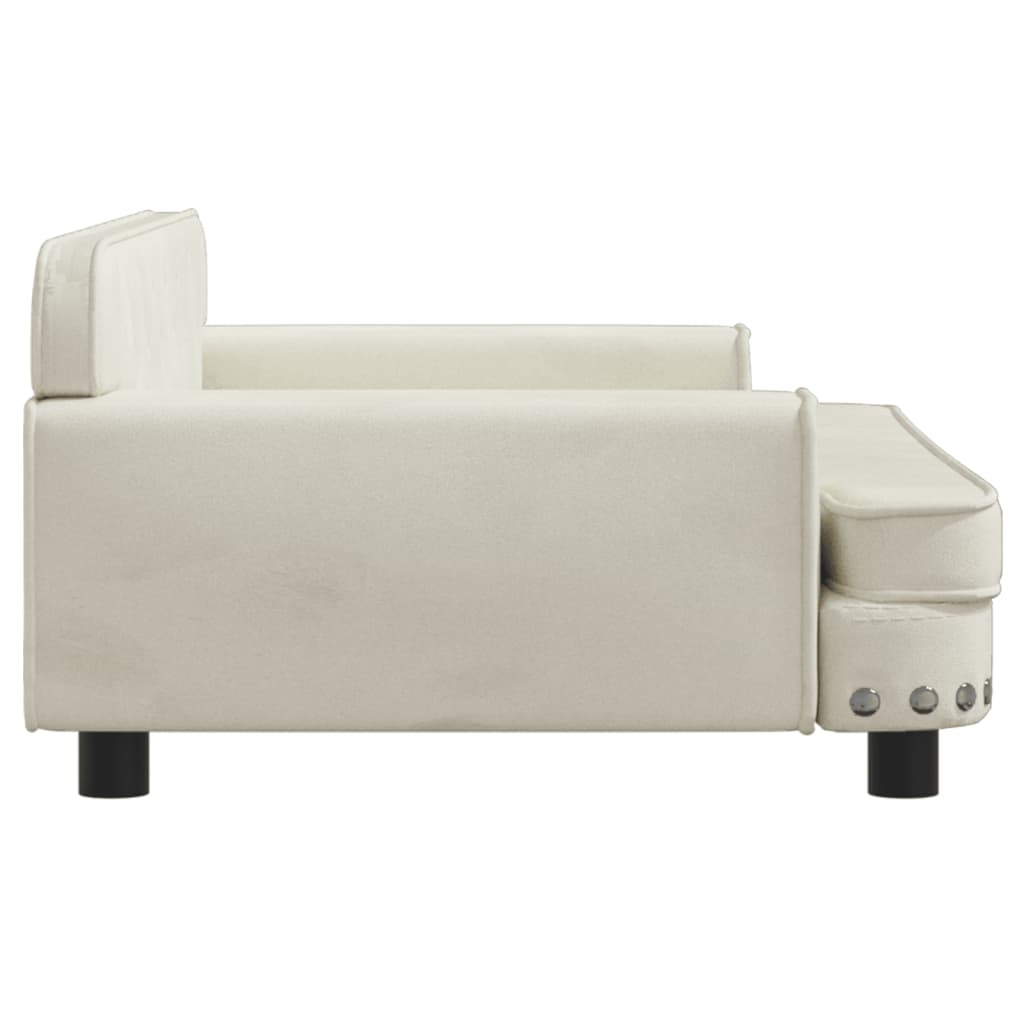 Kinderbank 90x53x30 cm fluweel crèmekleurig