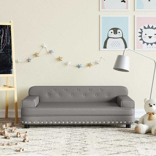 Kinderbank 90x53x30 cm kunstleer grijs