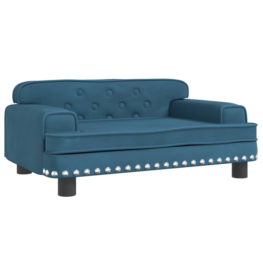 Kinderbank 70x45x30 cm fluweel blauw