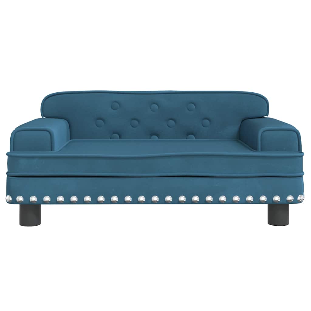 Kinderbank 70x45x30 cm fluweel blauw