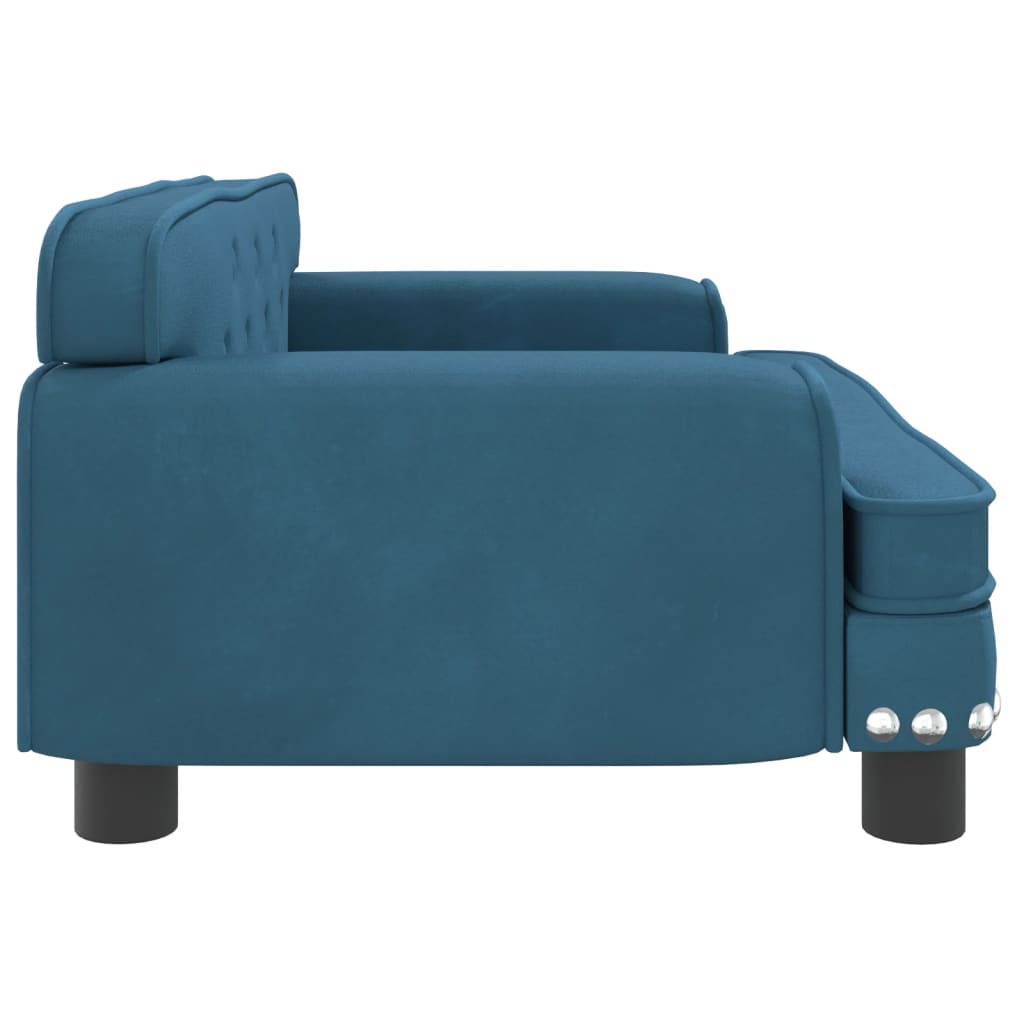 Kinderbank 70x45x30 cm fluweel blauw