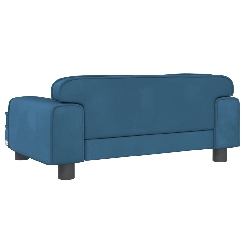 Kinderbank 70x45x30 cm fluweel blauw