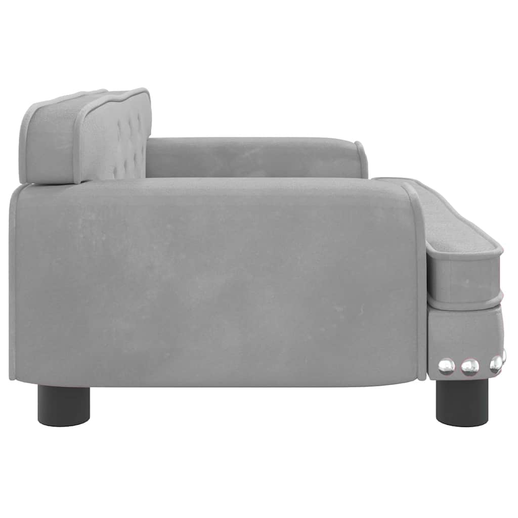 Kinderbank 70x45x30 cm fluweel lichtgrijs