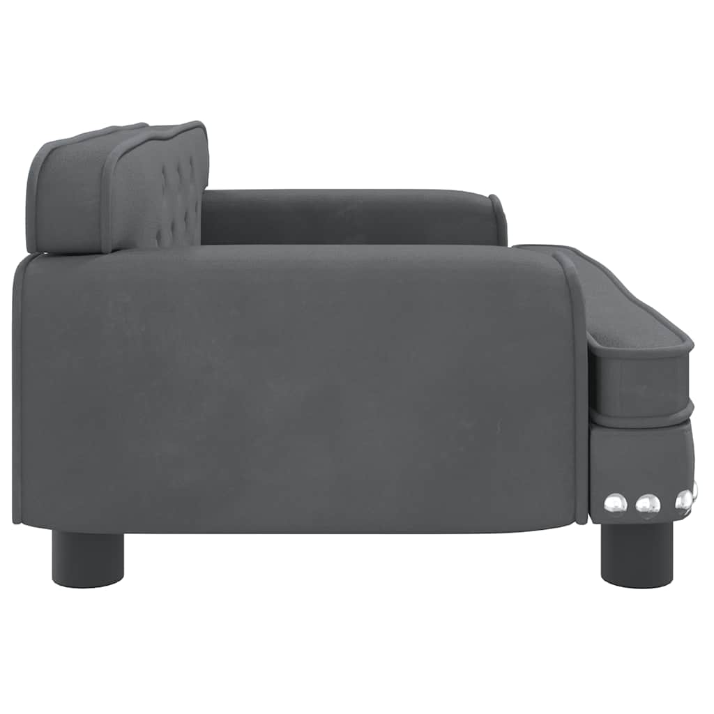Kinderbank 70x45x30 cm fluweel donkergrijs