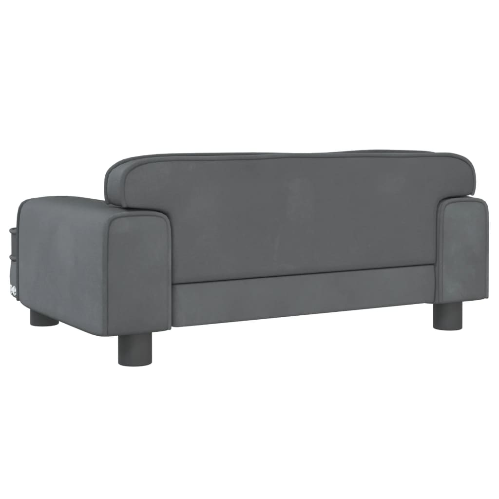 Kinderbank 70x45x30 cm fluweel donkergrijs
