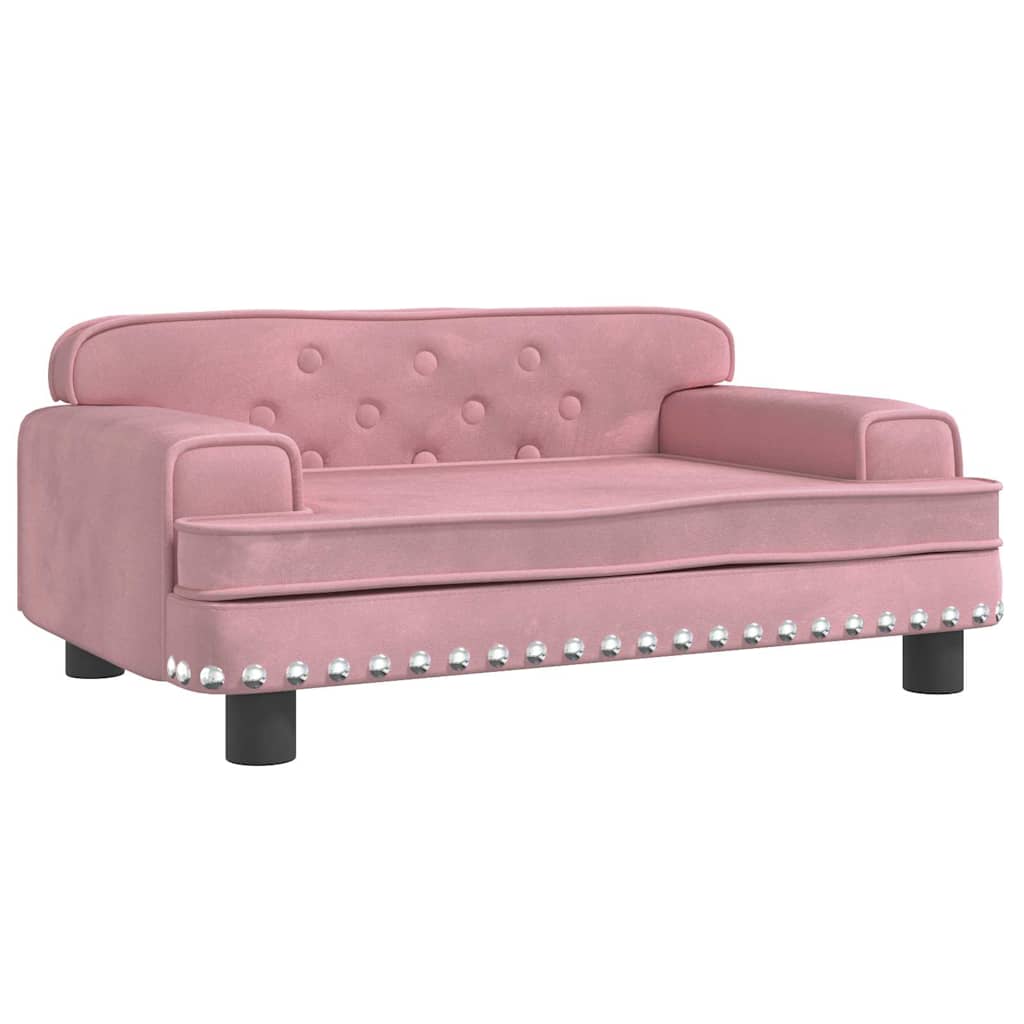 Kinderbank 70x45x30 cm fluweel roze