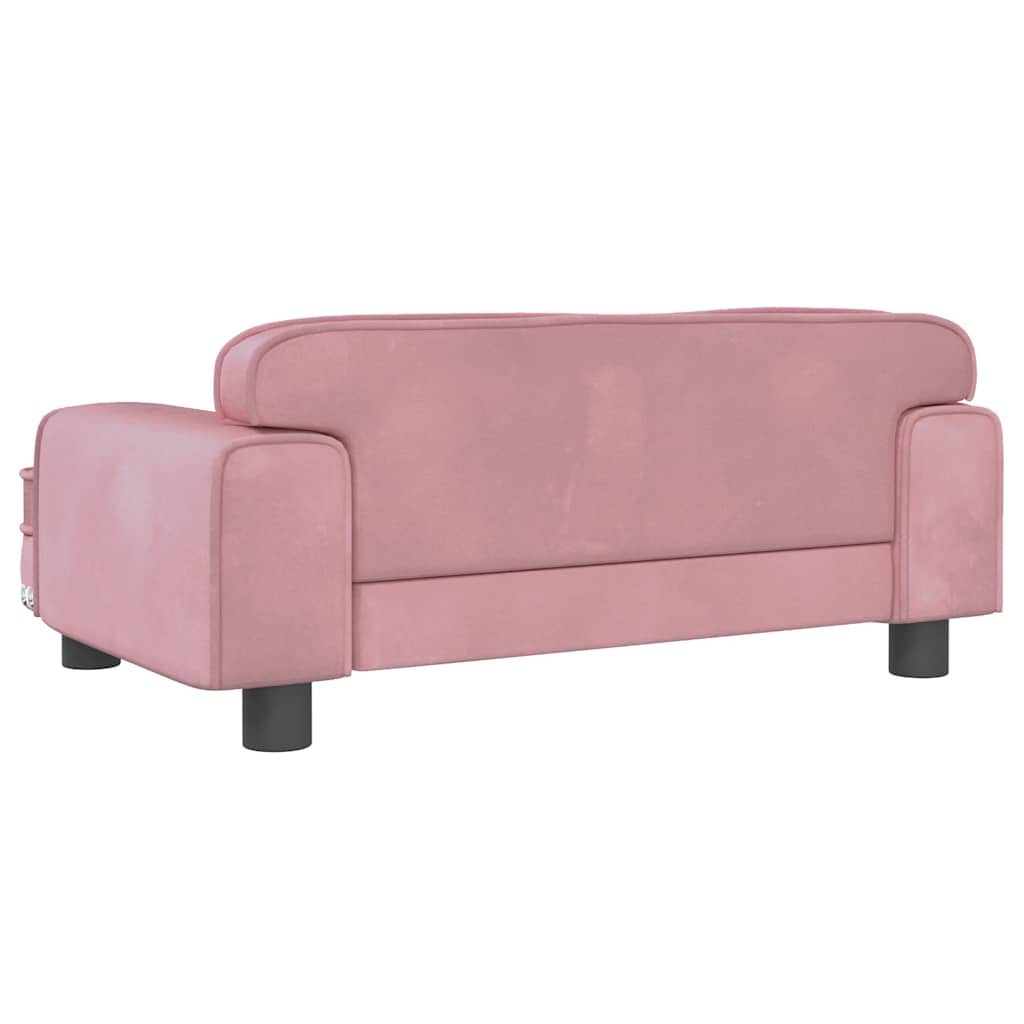 Kinderbank 70x45x30 cm fluweel roze