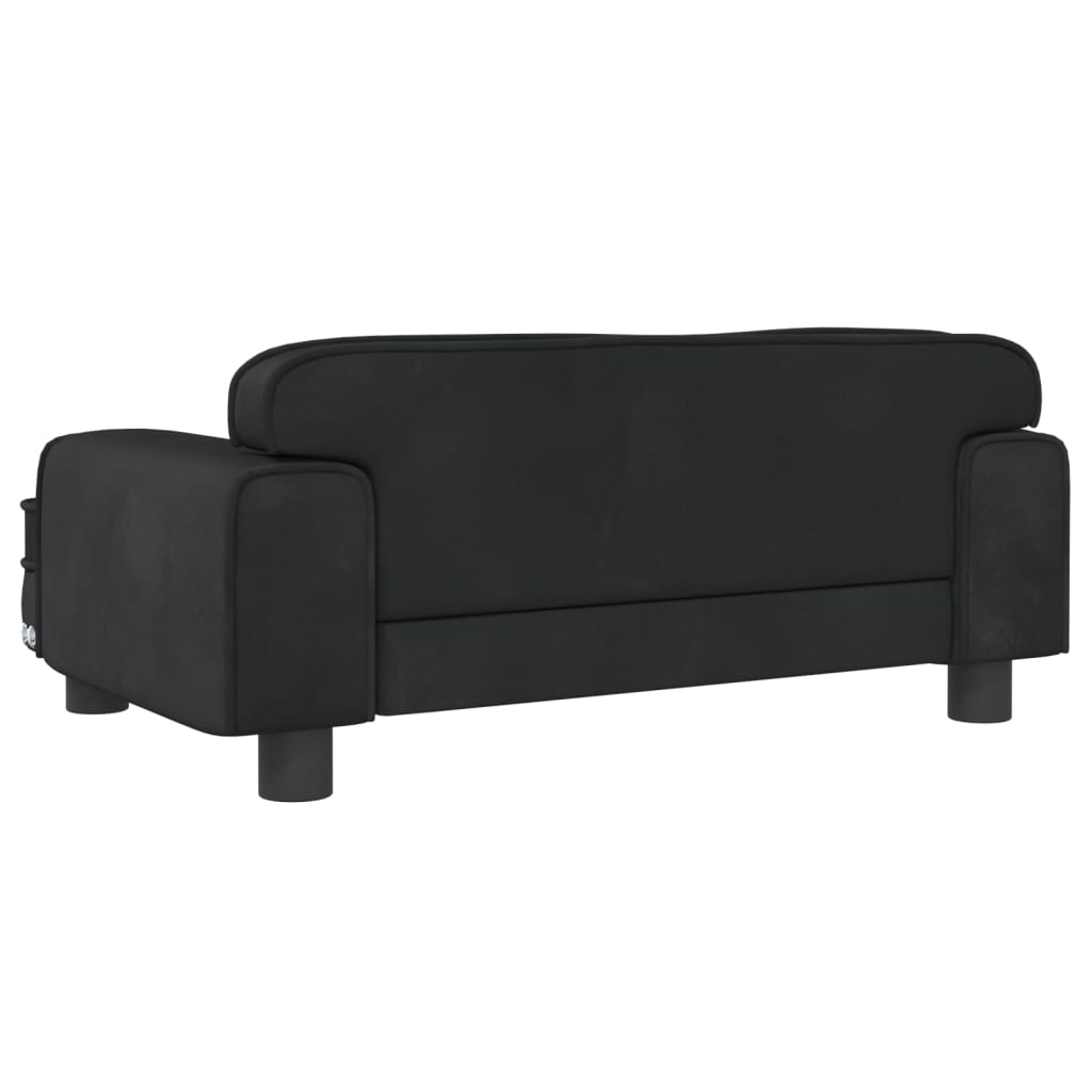 Kinderbank 70x45x30 cm fluweel zwart
