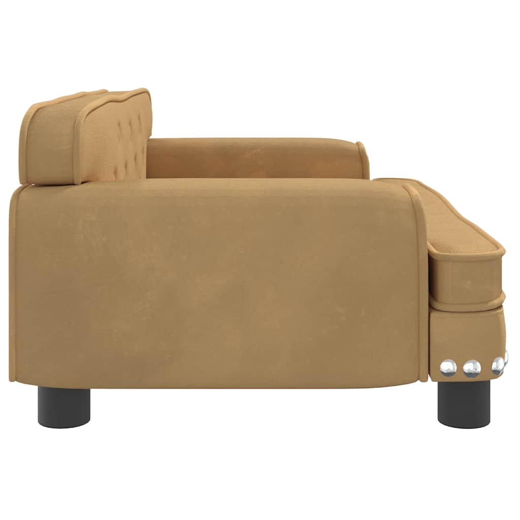 Kinderbank 70x45x30 cm fluweel bruin