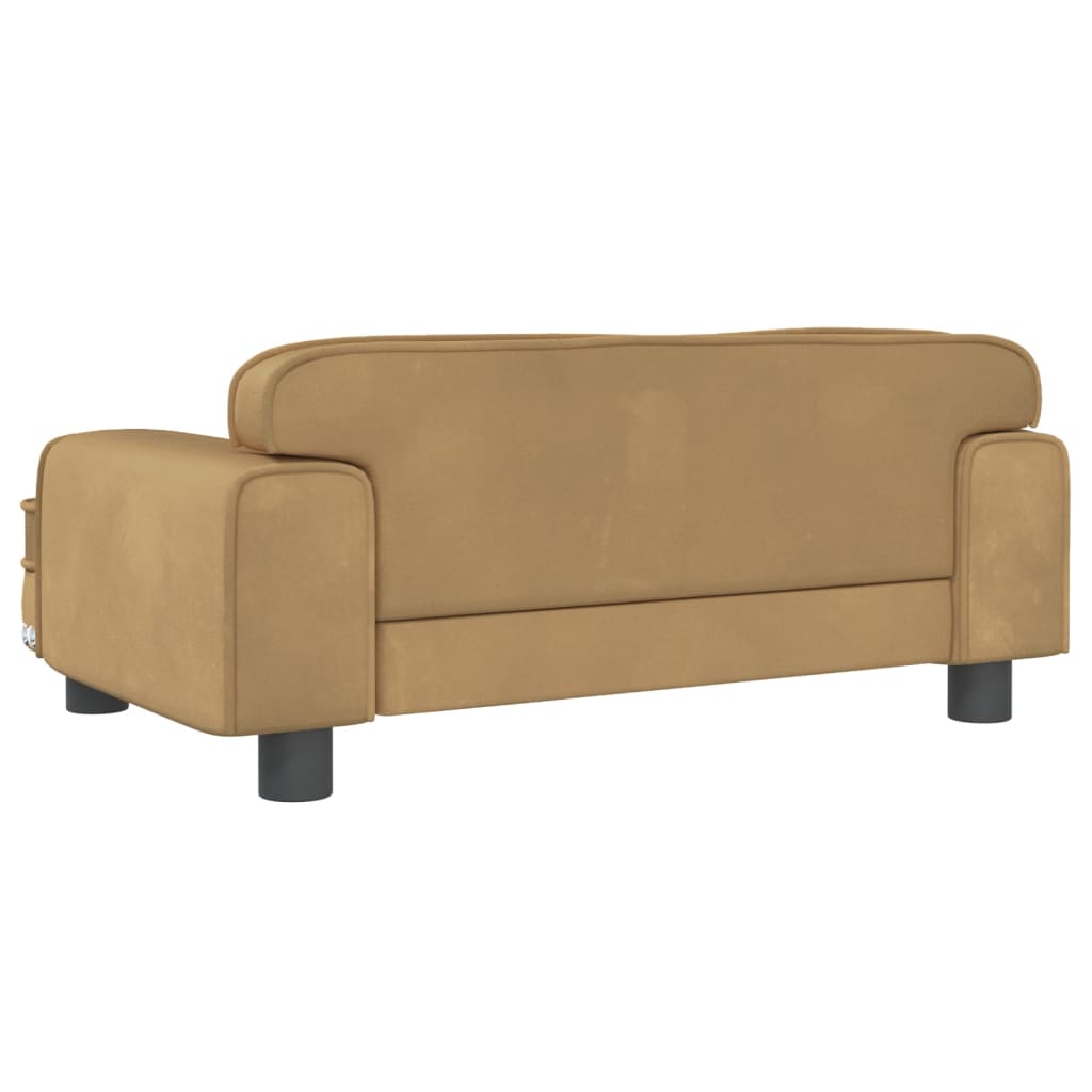 Kinderbank 70x45x30 cm fluweel bruin