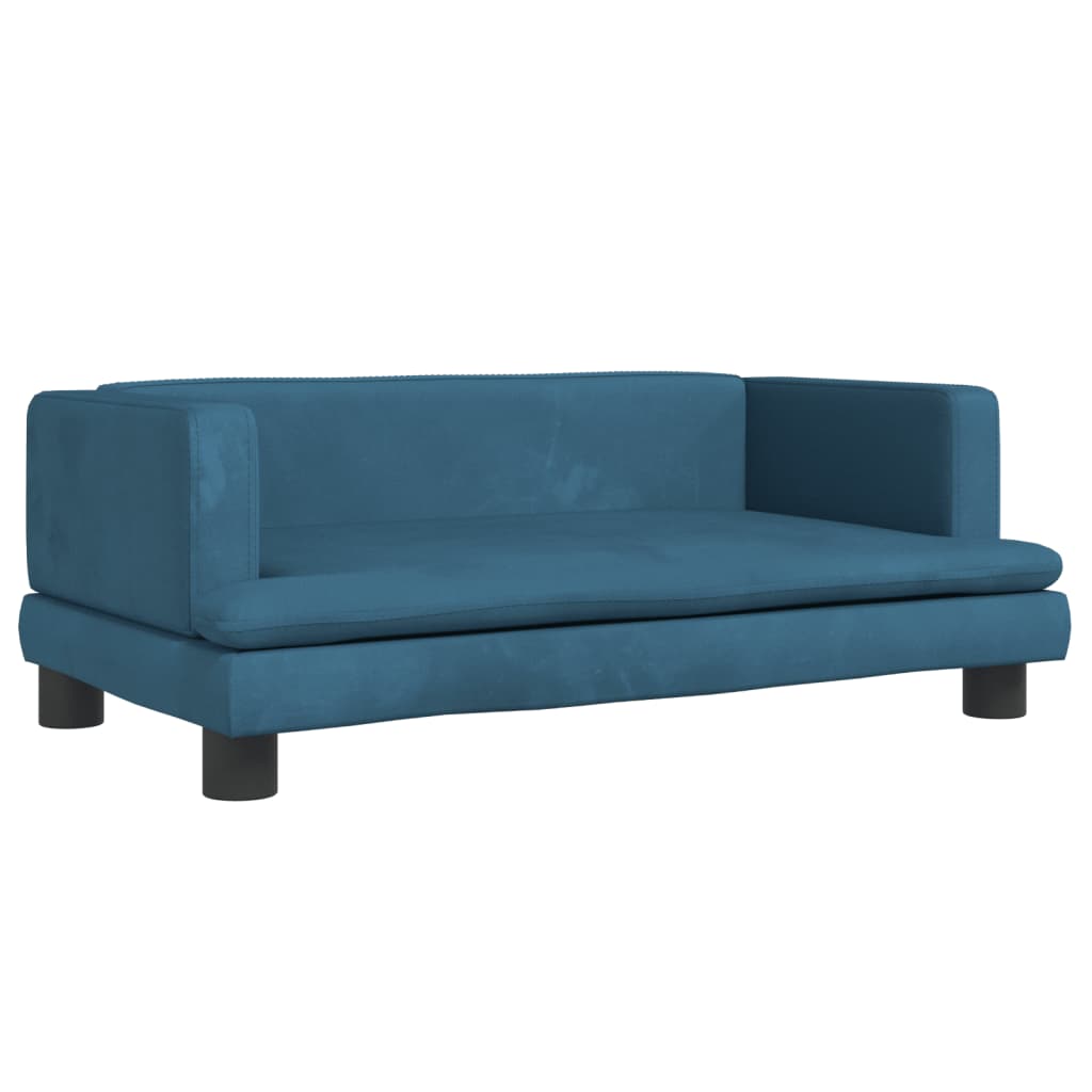 Kinderbank 80x45x30 cm fluweel blauw
