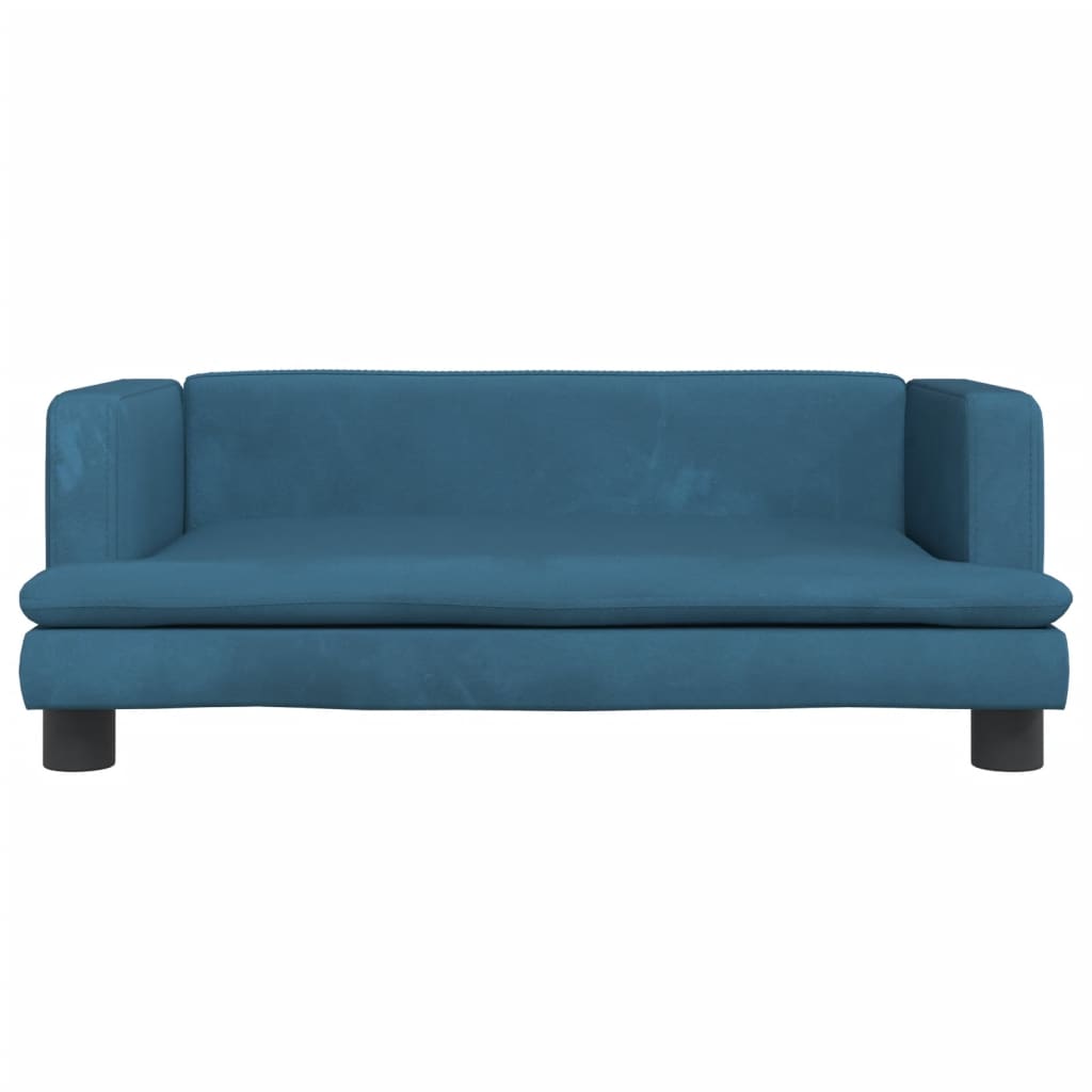 Kinderbank 80x45x30 cm fluweel blauw