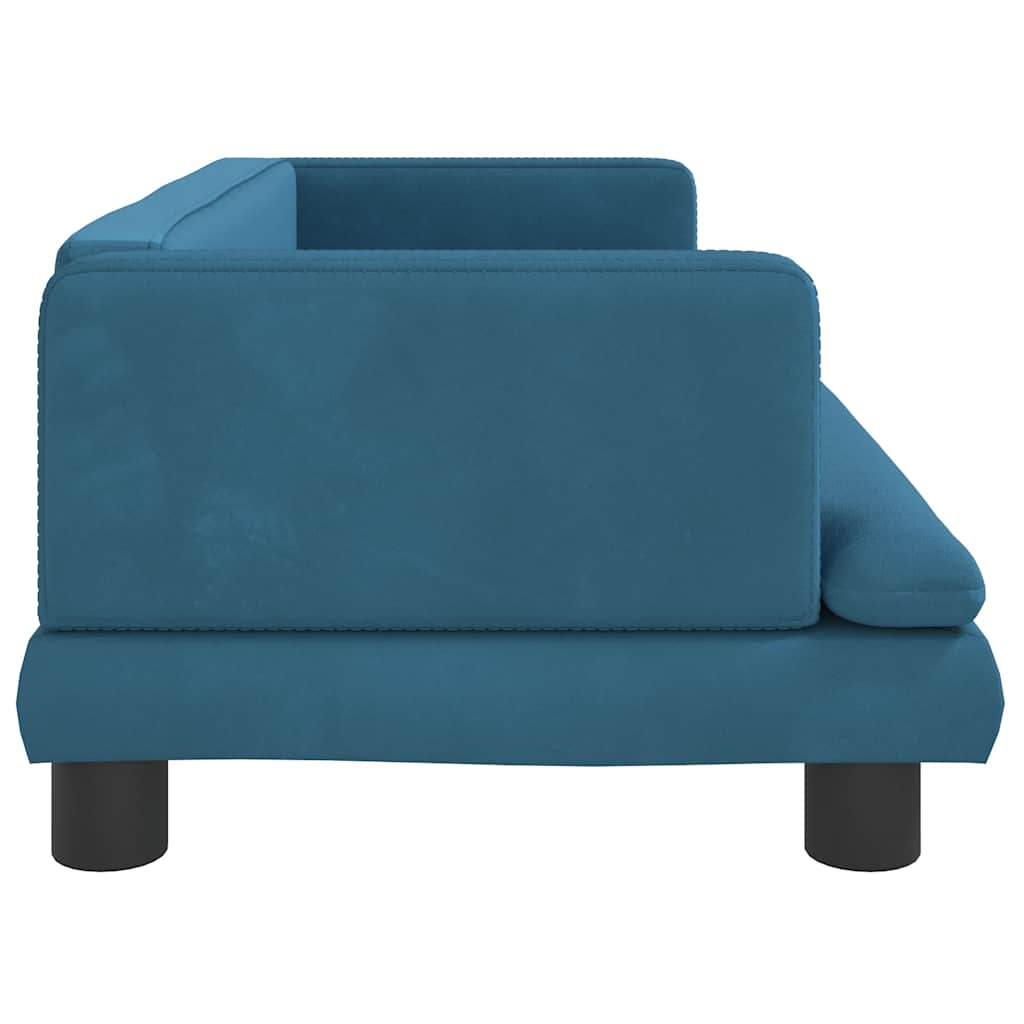 Kinderbank 80x45x30 cm fluweel blauw