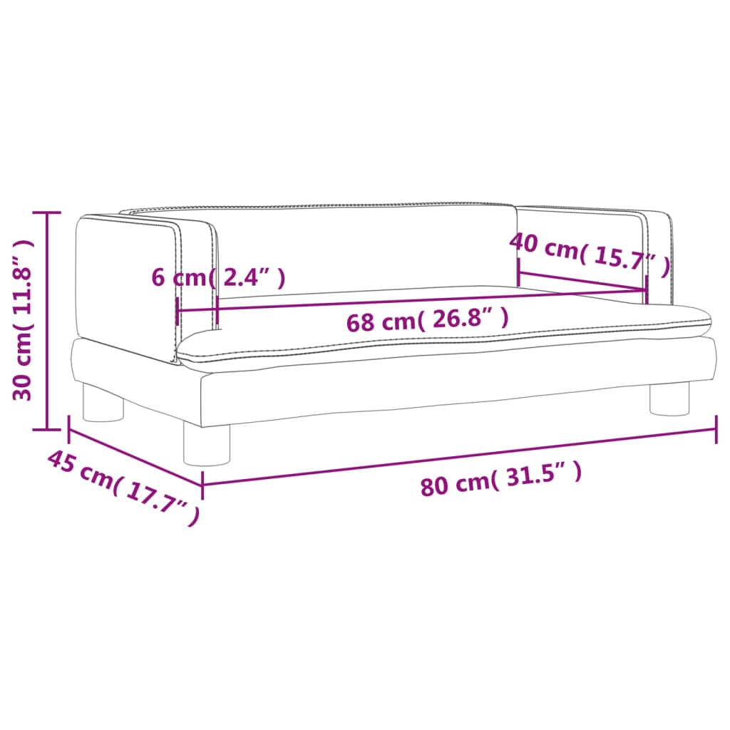 Kinderbank 80x45x30 cm fluweel blauw