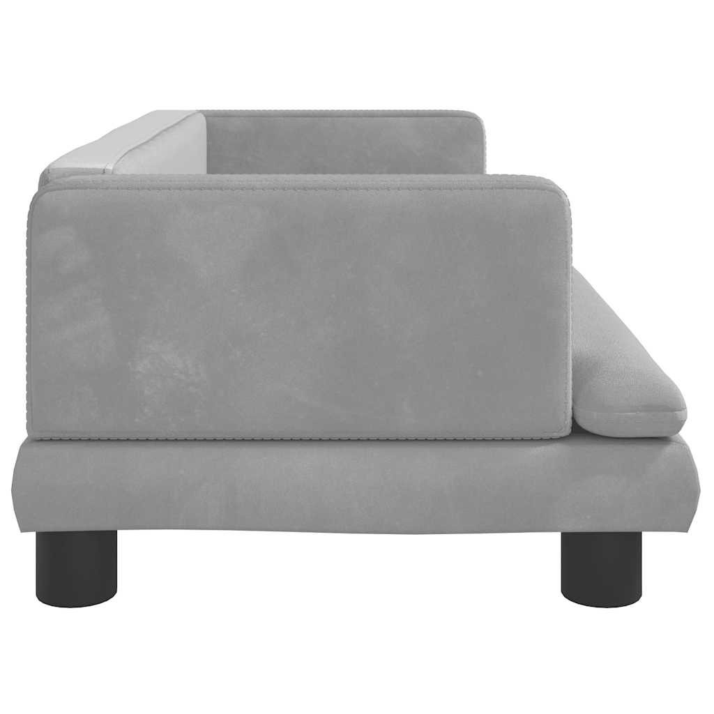 Kinderbank 80x45x30 cm fluweel lichtgrijs