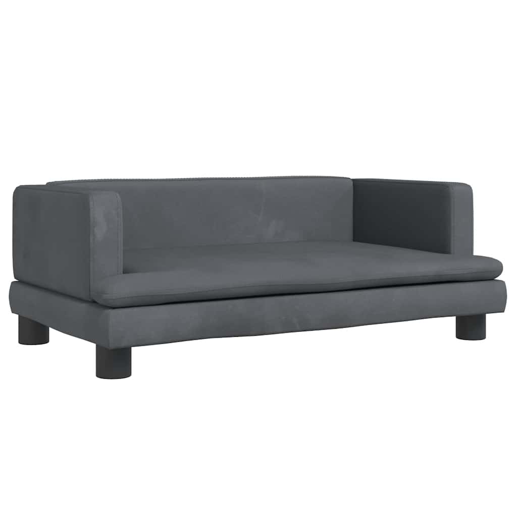 Kinderbank 80x45x30 cm fluweel donkergrijs