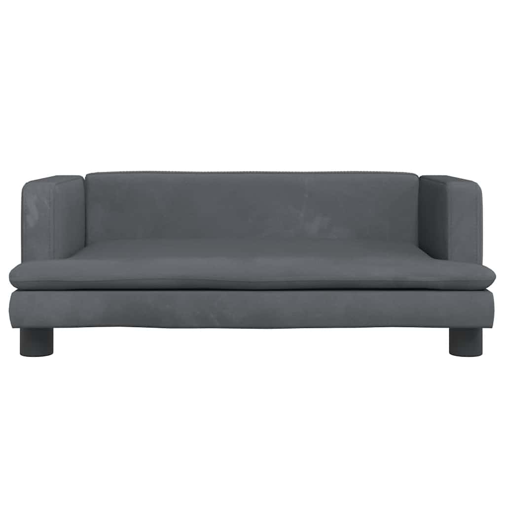Kinderbank 80x45x30 cm fluweel donkergrijs