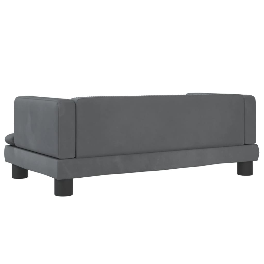 Kinderbank 80x45x30 cm fluweel donkergrijs