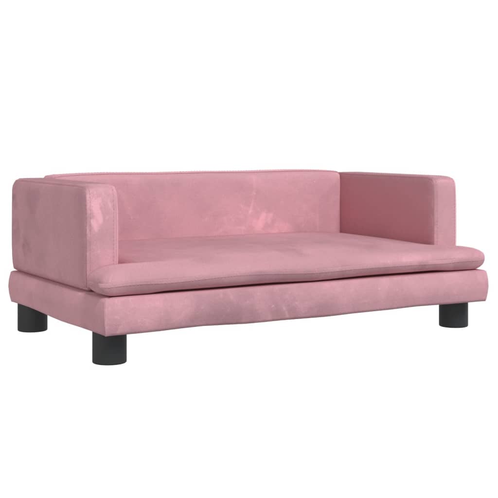 Kinderbank 80x45x30 cm fluweel roze