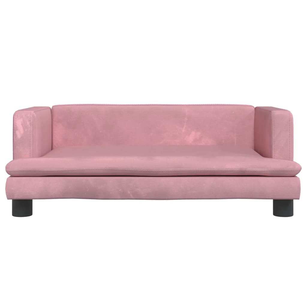 Kinderbank 80x45x30 cm fluweel roze