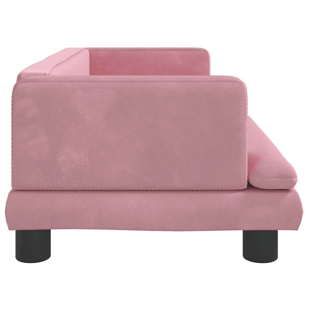 Kinderbank 80x45x30 cm fluweel roze