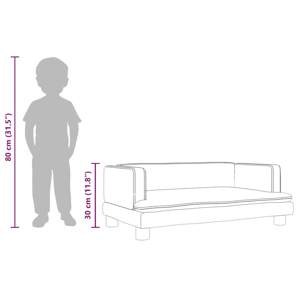 Kinderbank 80x45x30 cm fluweel roze